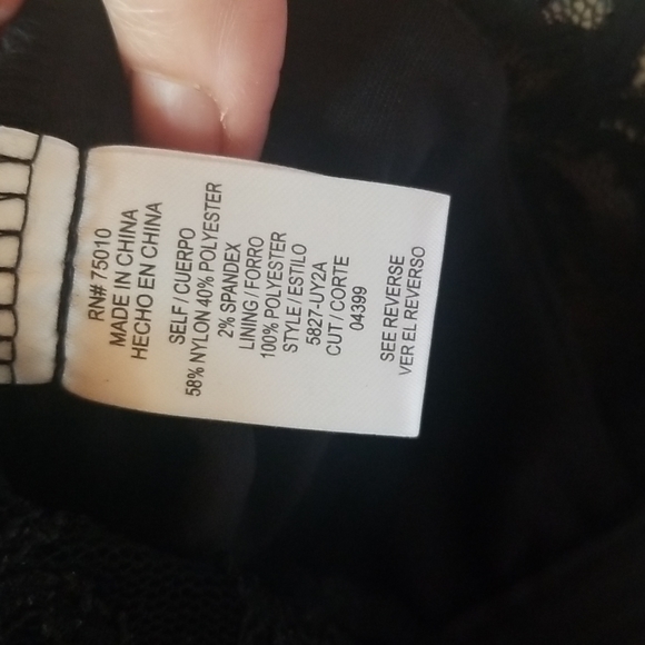 Black Lace Sparkly Halter Open Back Crop Top, Size 5 - Picture 6 of 6